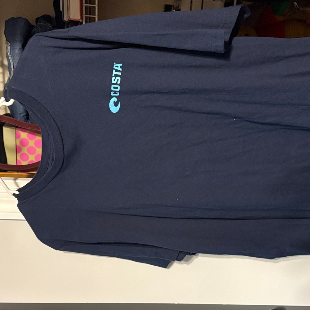 Costa Dark Blue Tee with Light Blue Logo